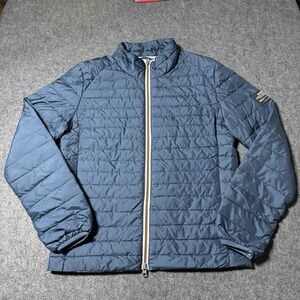 Ecoalf Men's Puffer Jacket Down Filled Blue Pockets Sustainable Small Outdoor